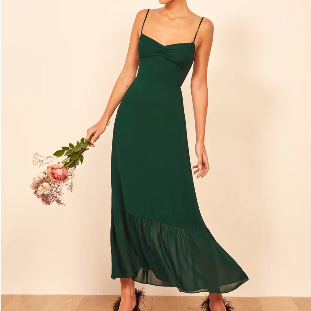 Reformation Emersyn Dress in Emerald